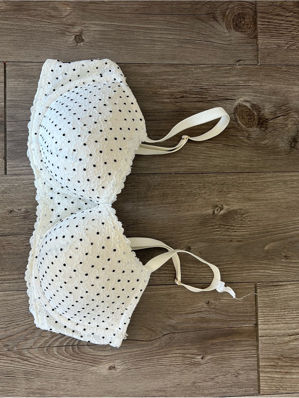 White Polka Dot Lace Underwire Bra - Women Intimates & Sleepwear